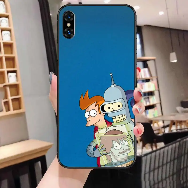 

Cute Futuramas for kid Phone Case For Black-Iphone 5s 6 6s 7 8 11 12 X Xs Xr Pro Plus Max Mini Fundas Cover