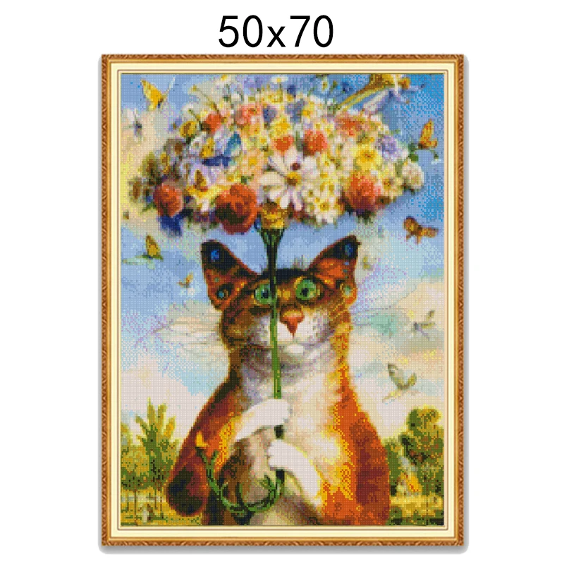 5D алмазная вышивка мультяшный Кот полная квадратная фотография Зонт круглая