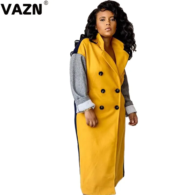 VAZN BN9200 открытое пальто Новая Осенняя Повседневная красочная модная уличная шея с длинным рукавом Офисная Женская рубашка