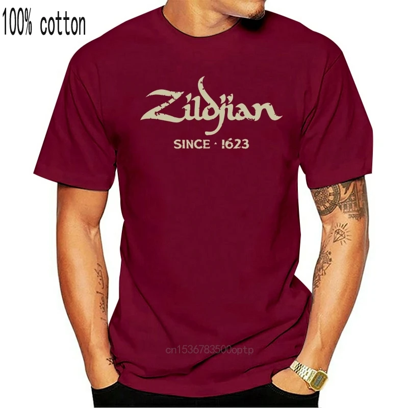 Новые с тех пор как 1623 Zildjian лого белая Цвет шрифт Для мужчин футболка Размеры S