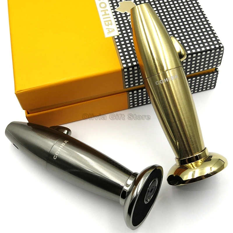 COHIBA отличная металлическая зажигалка с узором в виде пирамиды Зажигалка для