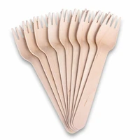 100 pcs wooden disposable forks 16cm party tableware