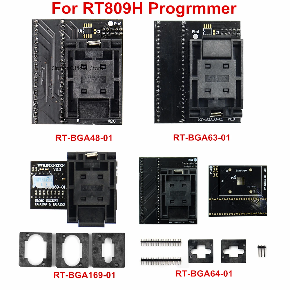 BGA63 BGA64 BGA48 BGA169-01 программист разъем адаптера для RT809H EMCC Программирование Nand Flash |