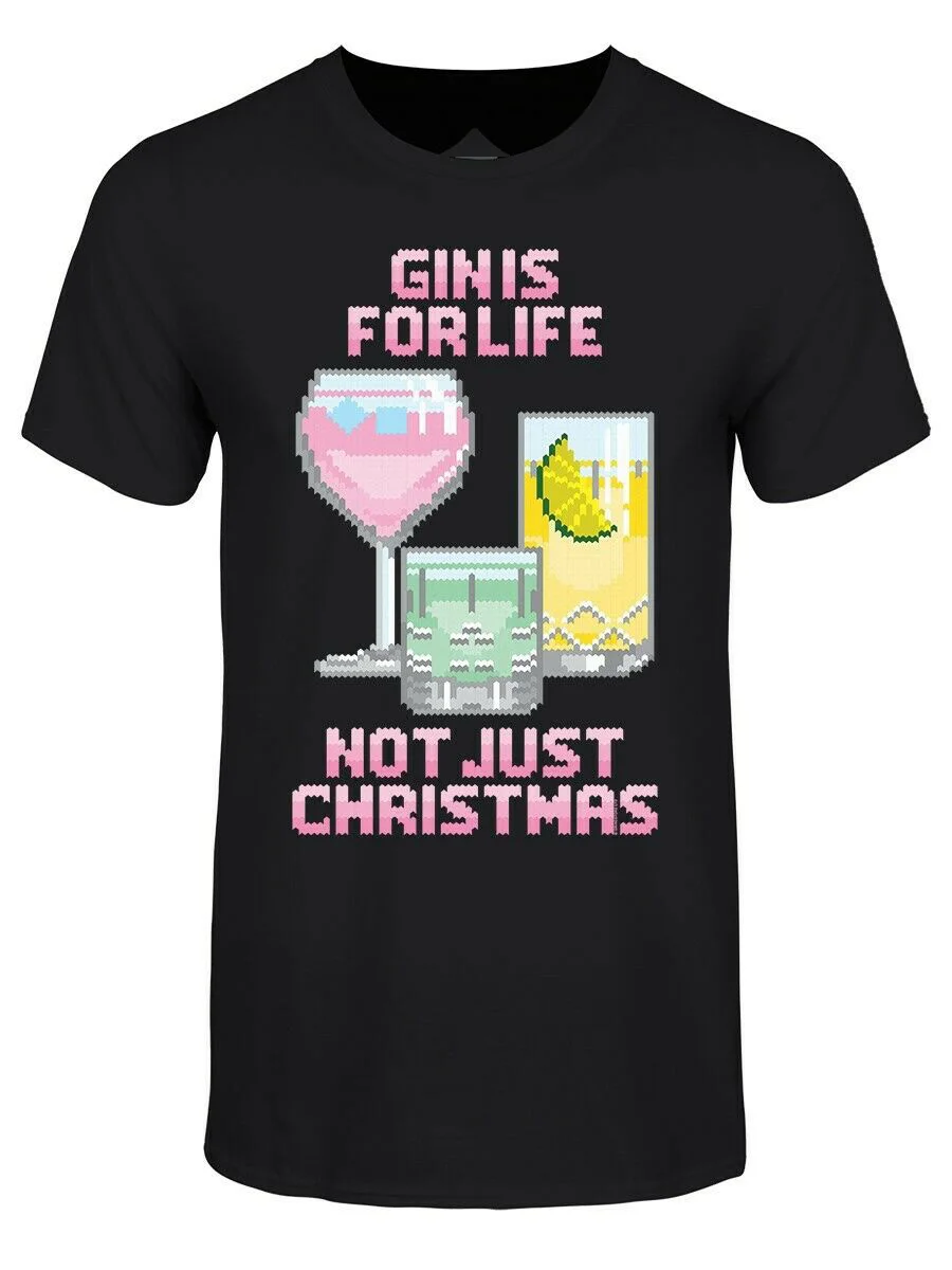 Футболка Gin Is For Life Not Just Christmas Мужская Черная крутая Xxxtentacion Кошмар перед