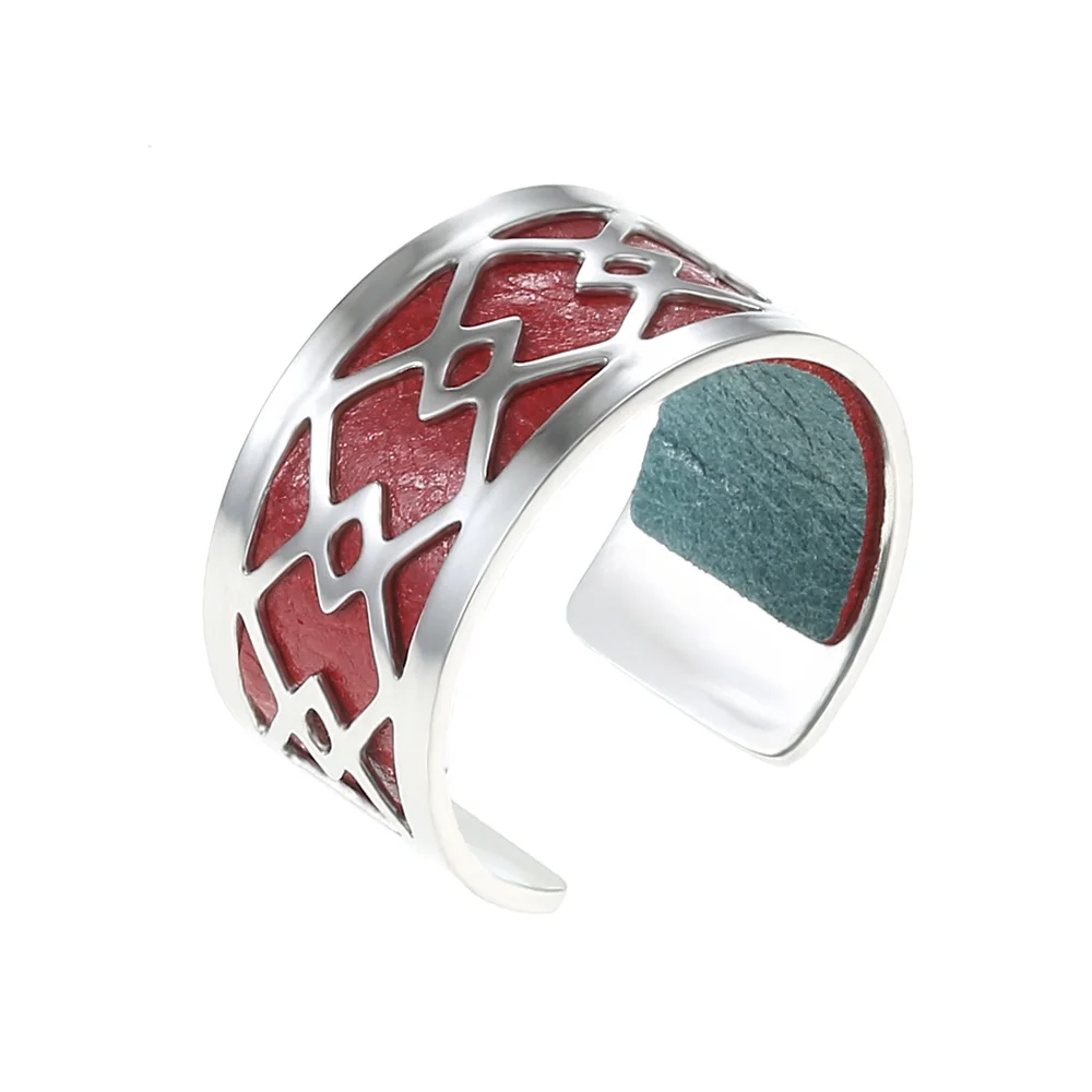 SR0016708 Cremo, жоржет, pour femme, ювелирное изделие, кольцо из нержавеющей стали, регулируемое кольцо, Bague Femme, ювелирное изделие, сделай сам, двустороннее кожаное кольцо - Цвет основного камня: SR0016708