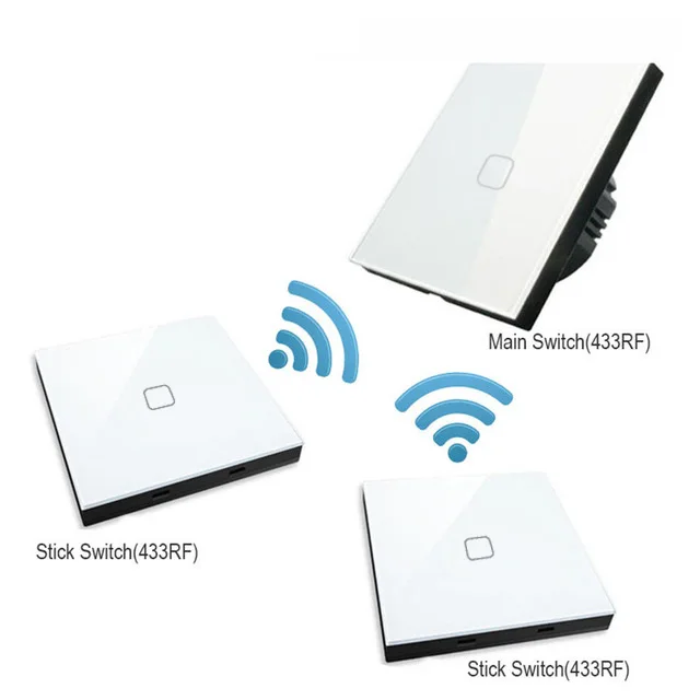 SL-S601-S01W Esooli 433 МГц беспроводной дистанционный настенный светильник сенсорный выключатель стандарт ЕС 1 банда 2 способ беспроводной накопитель дистанционный сенсорный переключатель - Цвет: SL-S601-S01W