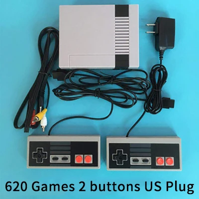 Черный Mini TV Handheld Family Recreation Video Game Console AV Port Retro Built-in 620 Classic Games Dual Gamepad Gaming Player - Цвет: Черный