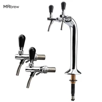 double head snake beer tower chrome plated brass beer dispenser with adjustable tap flow control flooded valve bar tools homebre