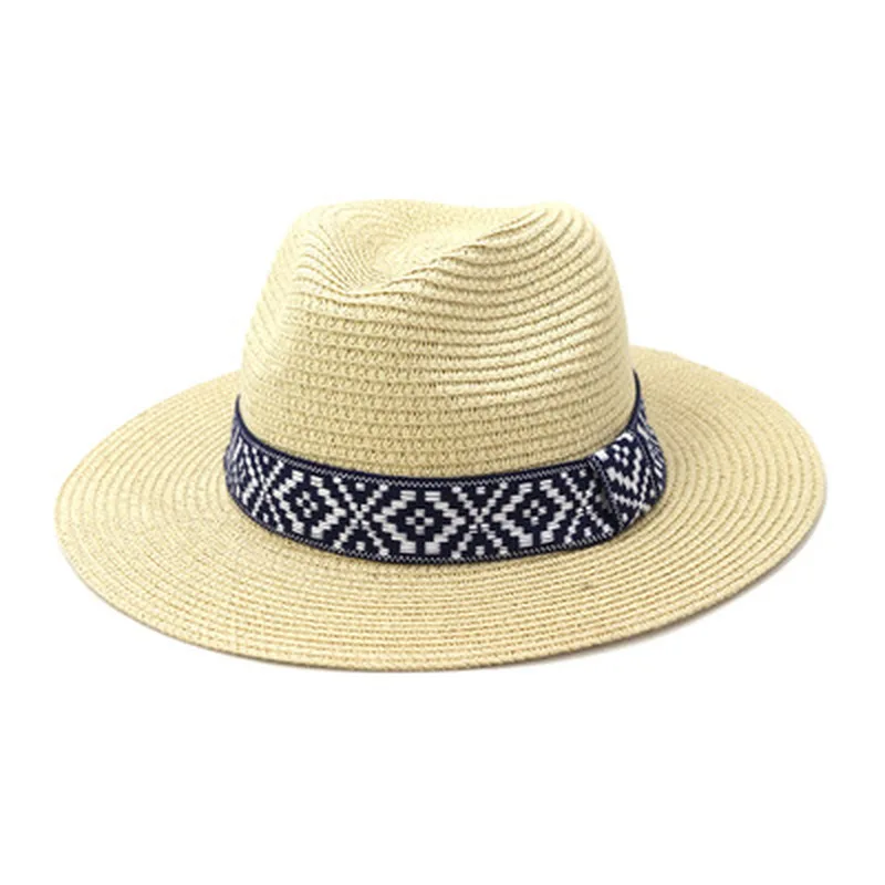 

women hats summer spring wide brim round top with band belt sun hats casual vintage outdoor beach sun protective straw sun hats