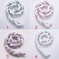 2m3m length nordic knot newborn bumper knot long knotted braid pillow baby bed fence woven plush crib cushion bed fence