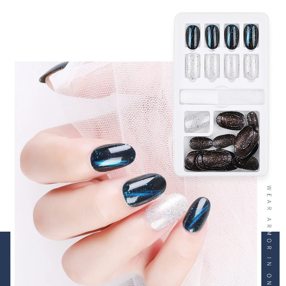 Красочные искусственные гелевые ногти накладные с полным покрытием для балерины