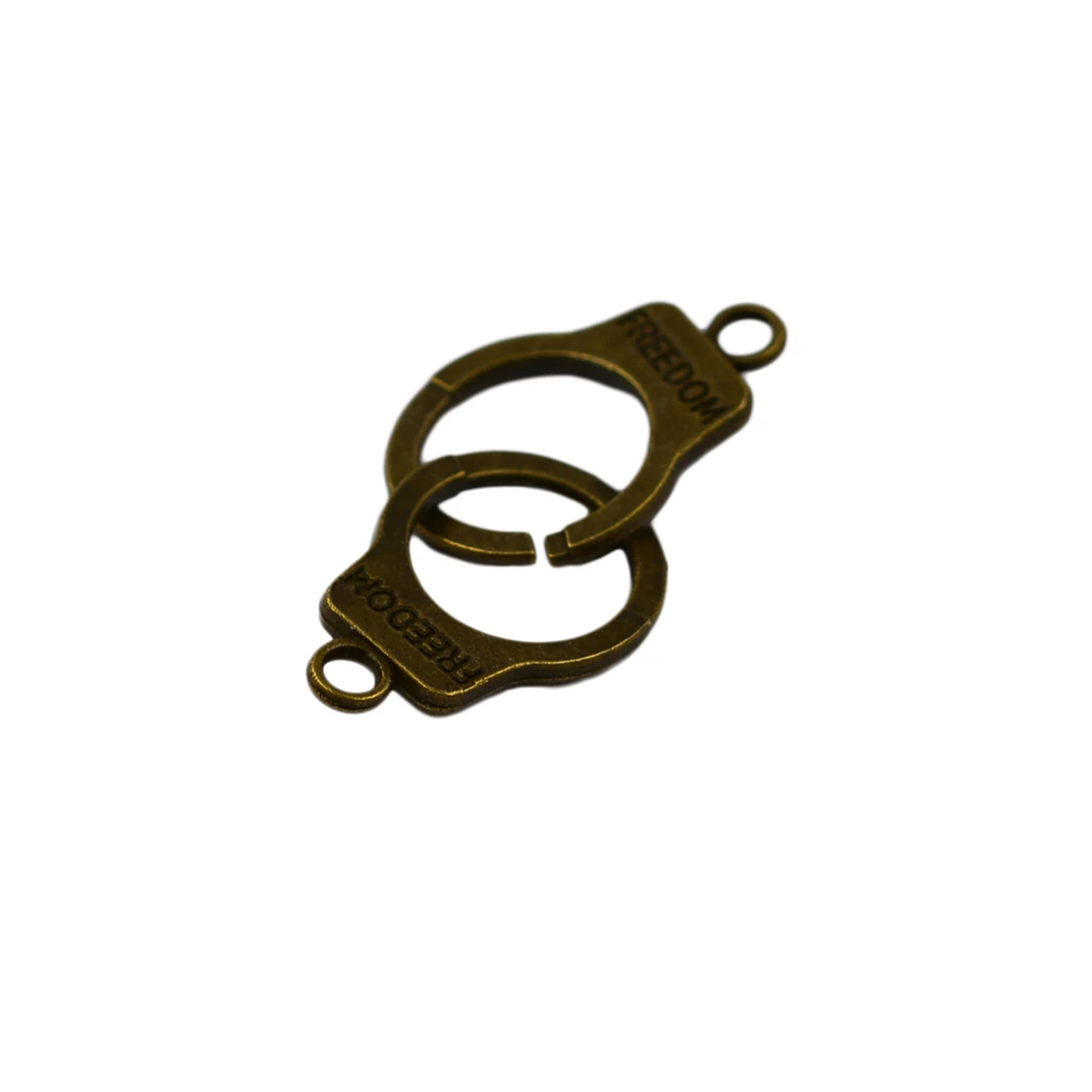 

12 Pieces Antique Bronze Mini Thumb Finger Cuffs Charms Keyring Clasp DIY