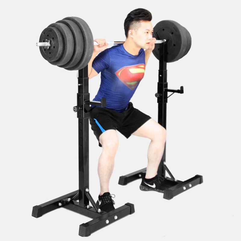 

OVERSEAS STOCK! ! ! Barbell Squat Stand Simple Detached Barbell Adjustable Height Barbell Frame for Home Barbell Rack HWC