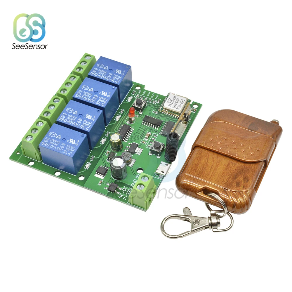 Умный пульт дистанционного управления постоянный ток 5 В 12 32 220 4 канальный пробег