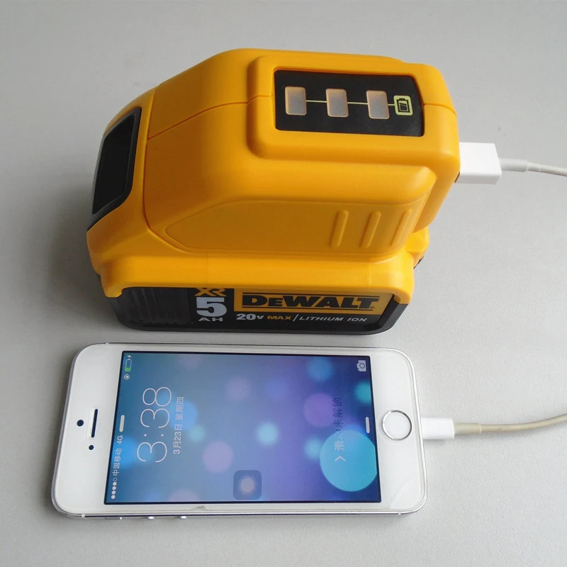 Сменный USB преобразователь, зарядное устройство, адаптер для dewalts 14,4 V 18V 20V ионно-литиевая батарея DCB090