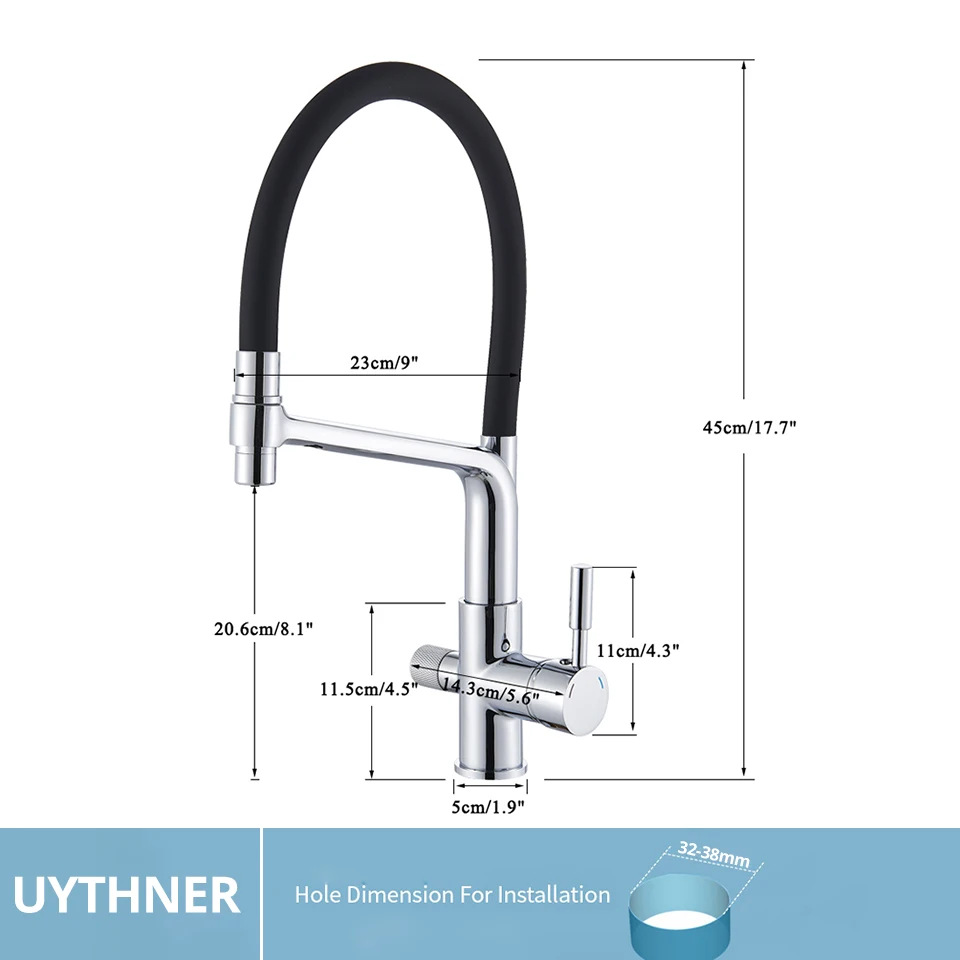 Kitchen Water Filter Faucet Faucets Dual Spout Mixer 360 Degree Rotation Purification Feature Taps | Обустройство дома