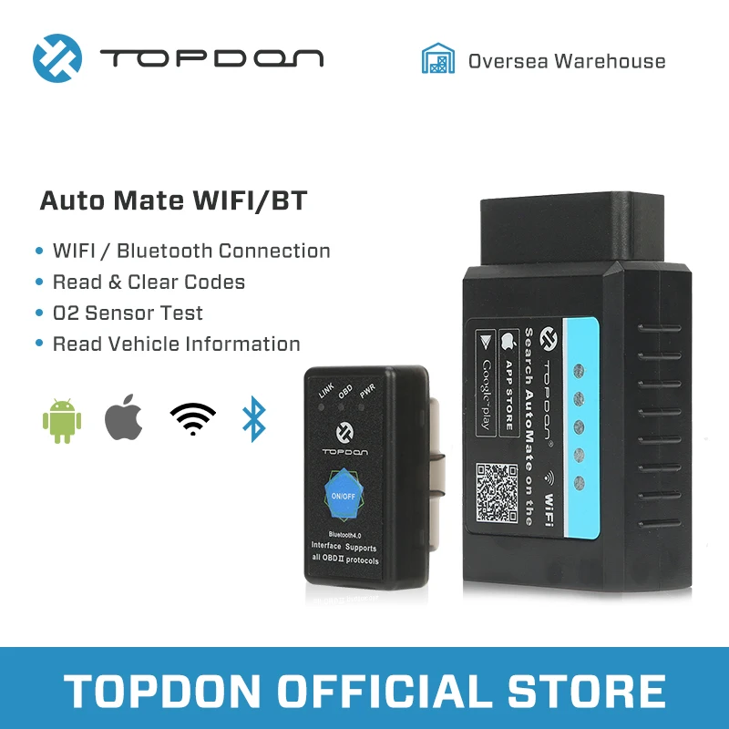 TOPDON автоматический ELM327 Bluetooth V1.5 wifi pic18f25k80 OBD2 сканер автомобильный OBDII полная функция диагностический инструмент код ридер
