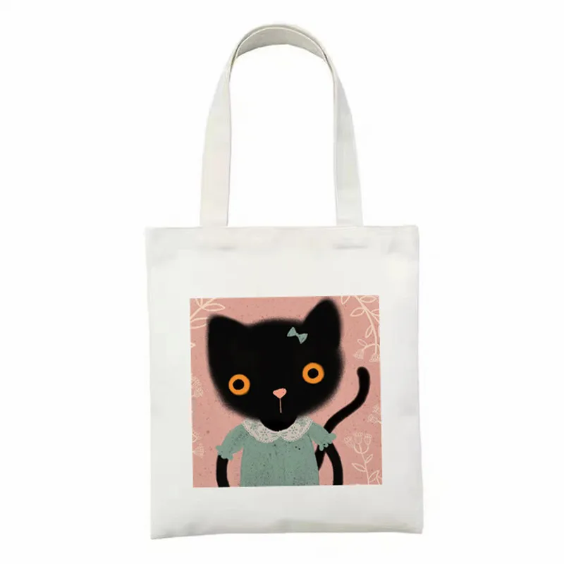 

Women Canvas Shopping Bag 2021 Large Capacity Travel Tote Bag Fashion Cartoon Graphics Ladies Shoulder Bag Reusable Shopper Bags