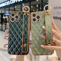 luxury 3d diamond shape soft silicone stand phone case for iphone 12 11 pro max 7 8 plus x xr xs max strap ring stand back cover