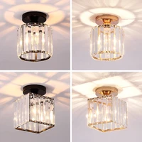 led ceiling lights crystal lampshade balck gold plafonnier living room bedroom modern round square decorative ceiling lamp e27