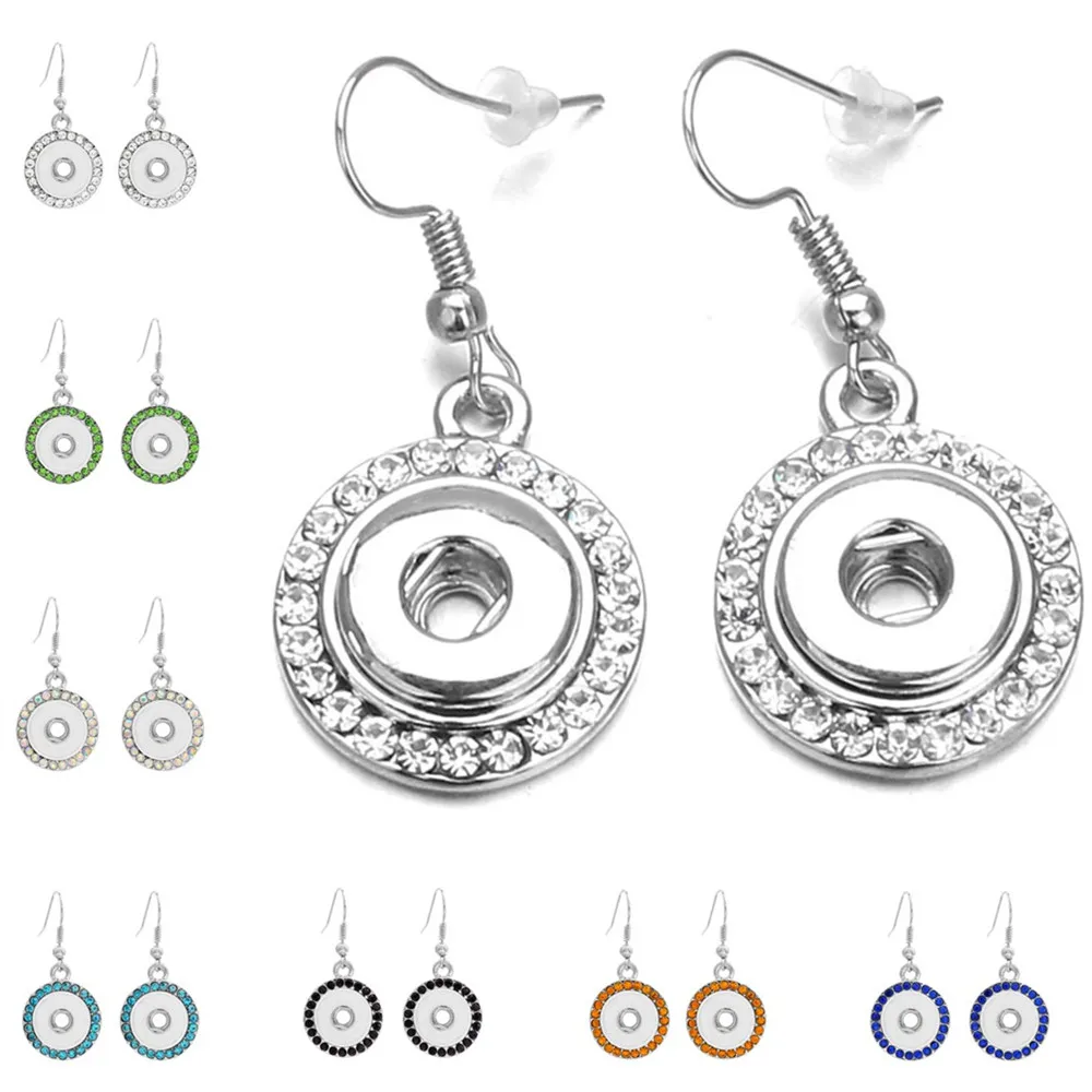 Женские винтажные серьги подвески с кристаллами 12 мм|snap earrings|earrings for12mm snap earrings |