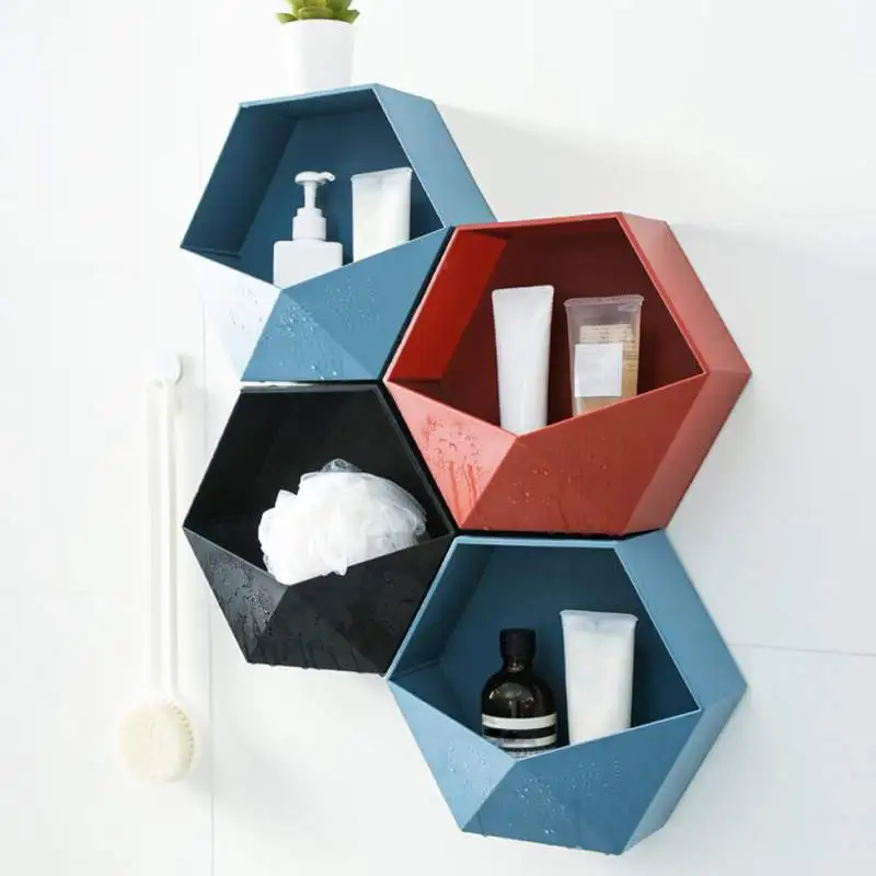 NordicStyle Hexagonal Wall Shelves Geometric Floating Shelf Storage Box Home Decoration | Дом и сад