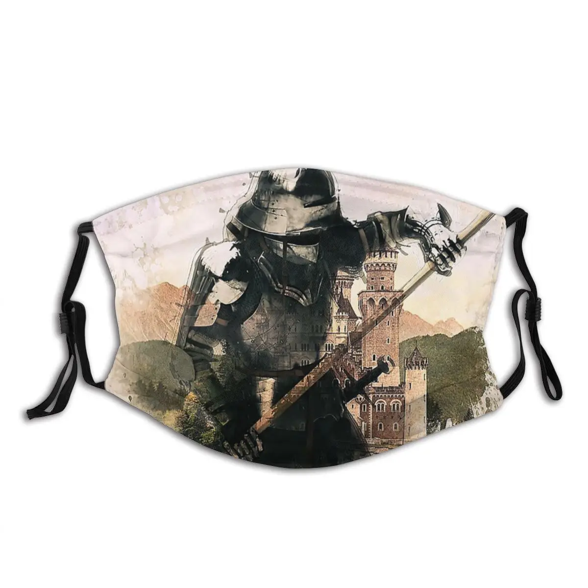 

Medieval Knight Of The Old Ages Templar Non Disposable Mouth Face Mask Anti Proof with Filters Protection Cover Respirator