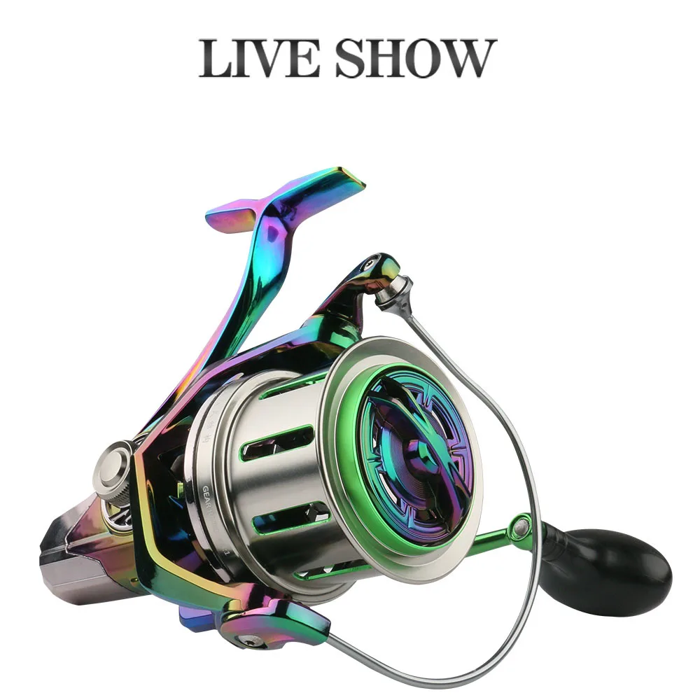 AI-SHOUYU New Spinning Long Casting Fishing Reel 18+1BB Colorful Anodized Machined High Speed Metal Body 4.8:1 Jigging Wheel