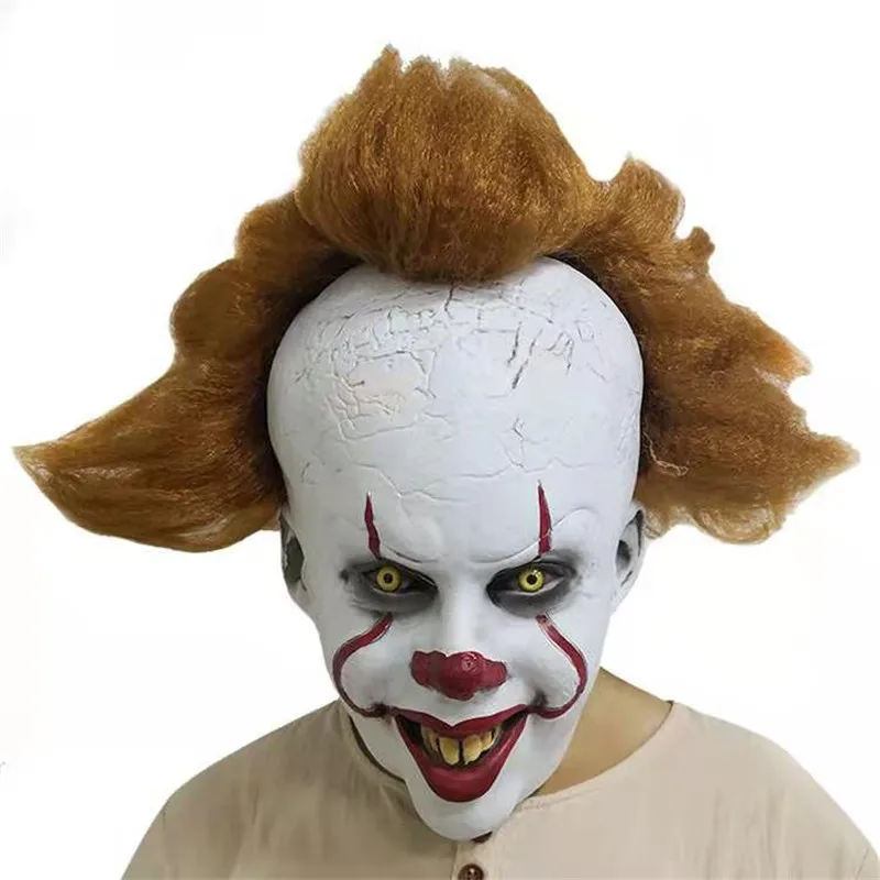 Фильм It: голова две маски клоун возврат латексная маска для хеллоуина Косплей