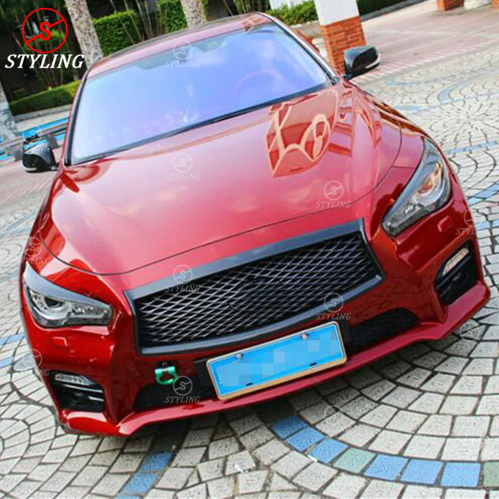Накладка на передний гриль Q50 для Infiniti Q50S карбоновая передняя решетка радиатора
