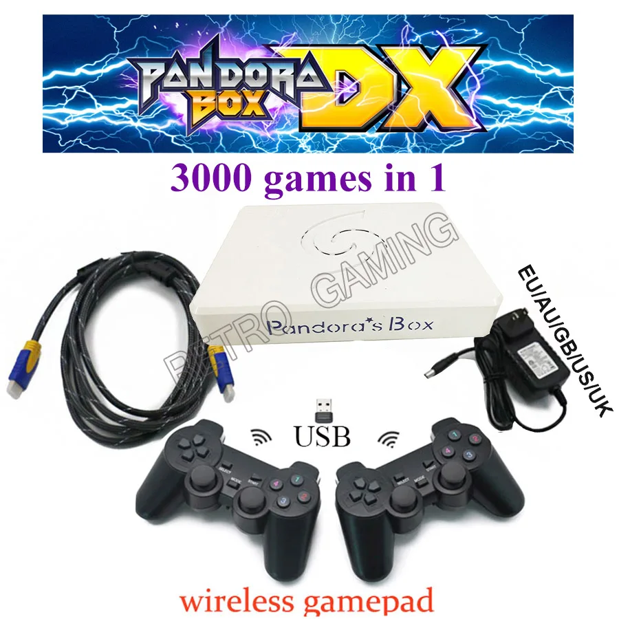

Pandora Box DX USB Wired & Wireless Gamepad Set 2 Player Joypad Controller Arcade PCB 3000 in 1 Save game progress add 5000 game