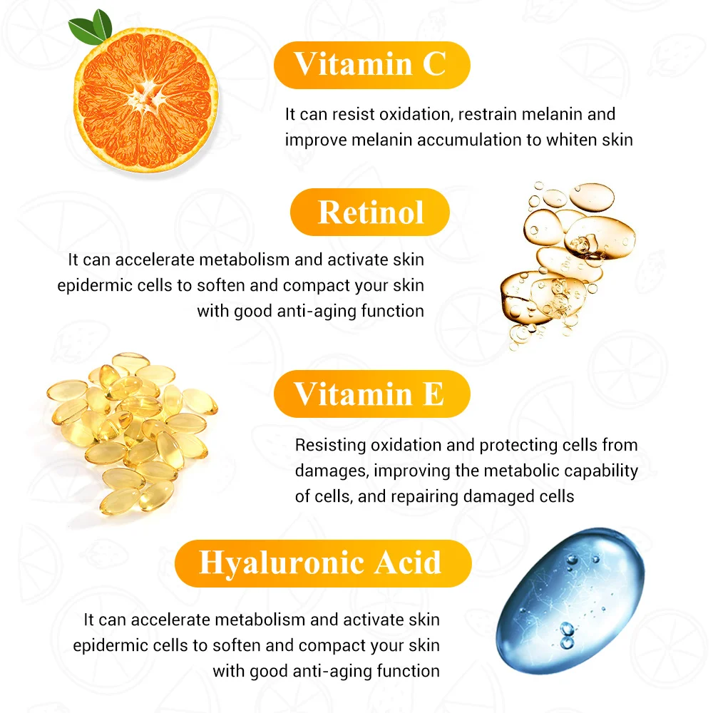 Увлажняющая антивозрастная Сыворотка для лица с витамином C и гиалуроновой