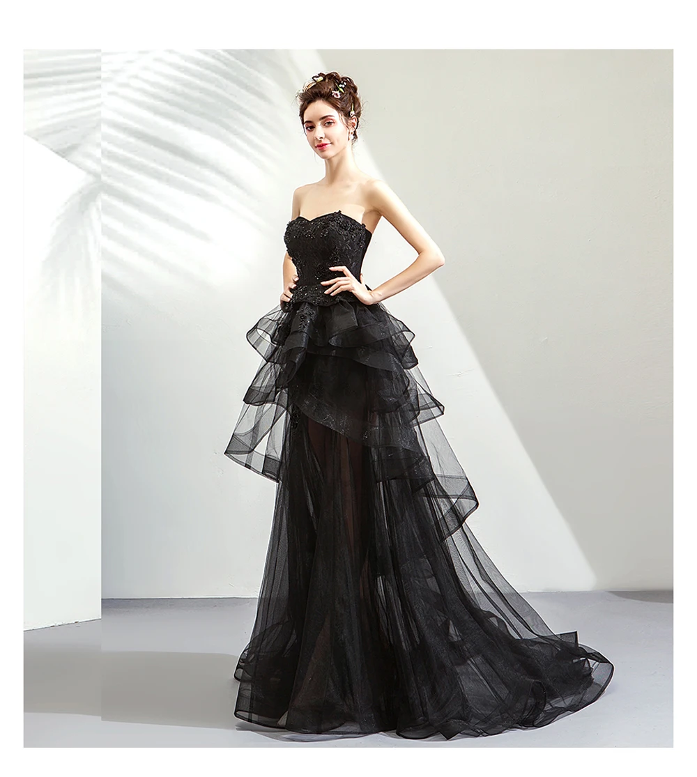 

Sweetheart Sleeveless Floor Length Perspective Tulle Layers Tiered Elastic net With edge Evening Dresses Cocktail Dress