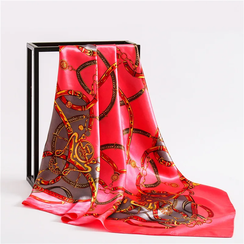 2021 дизайнерские квадратные атласные шарфы для женщин маленький хиджаб шарф