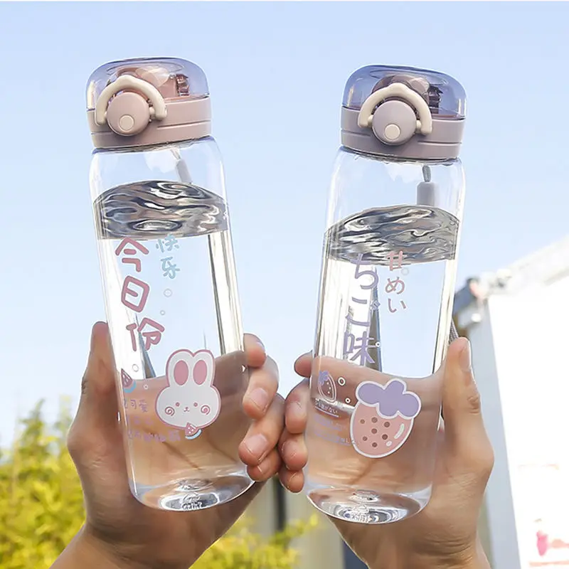 

[tritan material] water cup female student Korean lovely cup ins high value plastic sports cup children's Cup