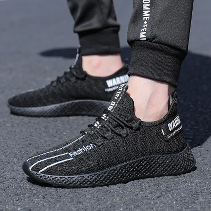 Мужские сетчатые туфли дышащие спортивные на платформе Нескользящие