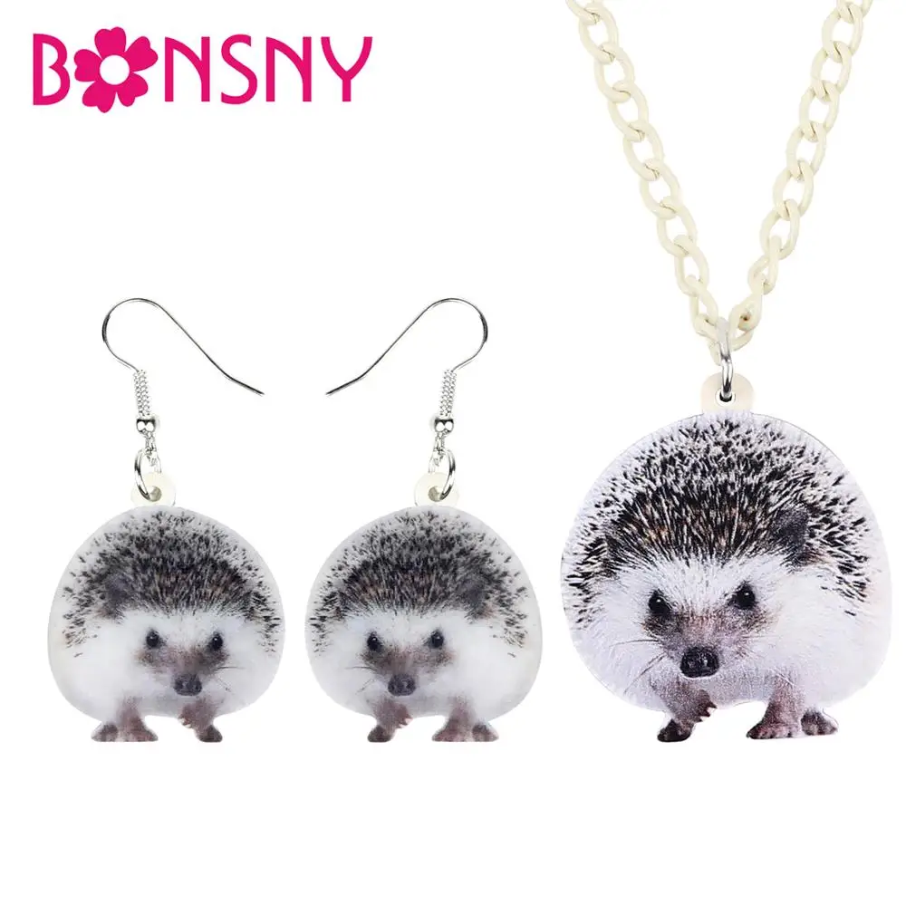 Bonsny набор акриловых украшений французская собака породы Бульдог ожерелье Серьги