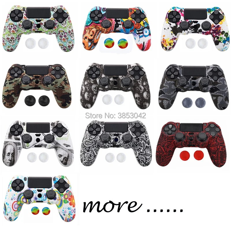 Анти-скольжения силиконовый чехол кожи чехол для sony PlayStation Dualshock 4 PS4 Pro Slim контроллер+ 2 Стик Захваты крышки