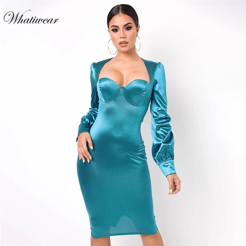 Whatiwear 2019 Летнее мини платье облегающее вечернее уличная одежда женское