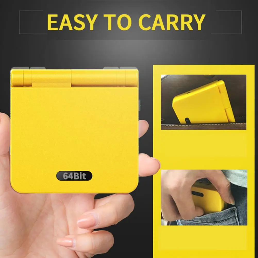 16-битная портативная игровая консоль 3-дюймовый IPS экран перезаряжаемые игры