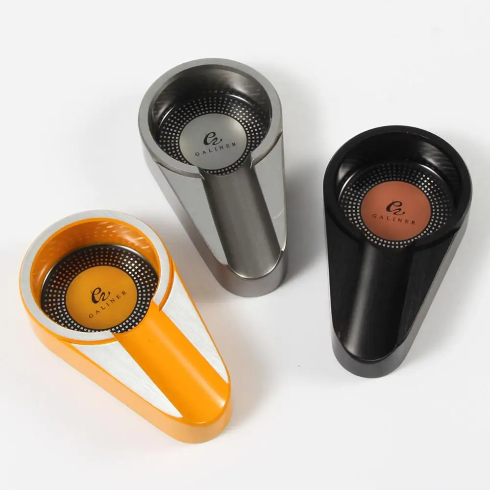 

GALINER Metal Pocket Cigar Ashtray Outdoor Travel Ash Tray Home 1 Holder Portable Cigarette Ashtrays For Cigar