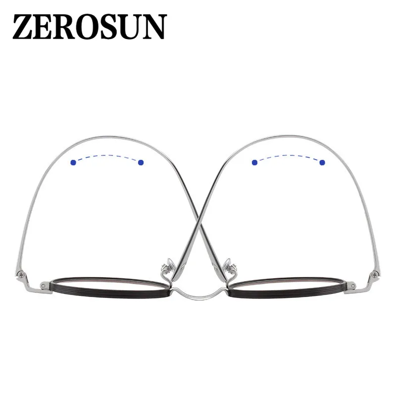 Оправа для очков Zerosun Мужская титановая небольшие круглые аксессуары чтения по
