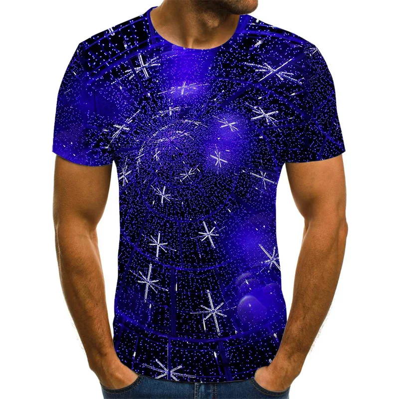 

New Style Vortex Men's T-Shirts Summer Casual Short-Sleeved Fashion 3D Round Neck Tops Trendy Streetwear