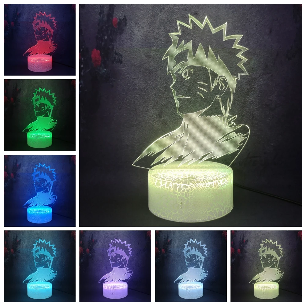 Креативный мультяшный японский хит аниме герой Узумаки Наруто LED 3D USB вилка