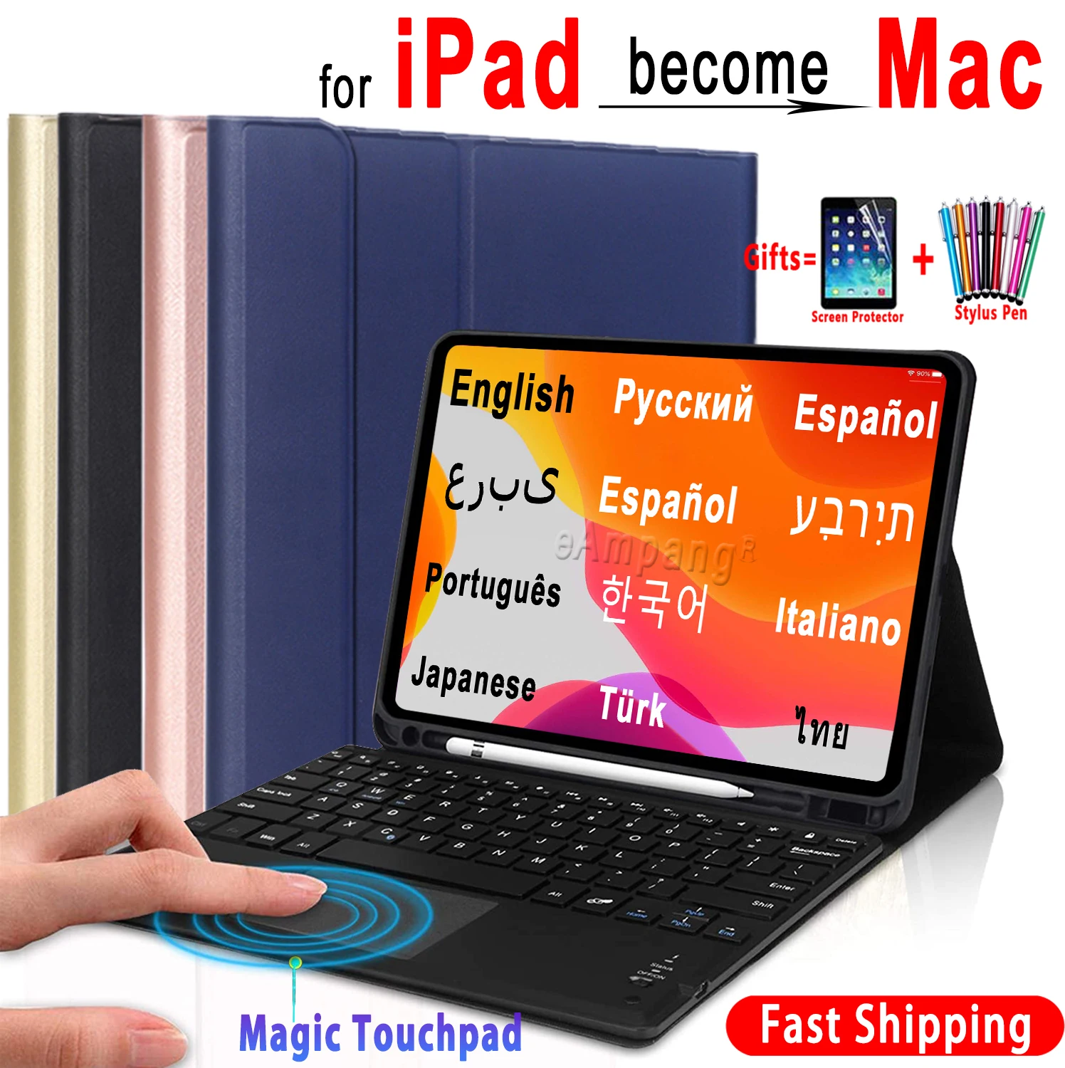 Клавиатура с сенсорной панелью для iPad Air 4 2020 10 2 7 го 8 Pro 11 5 2018 1 поколения 9 2017 6