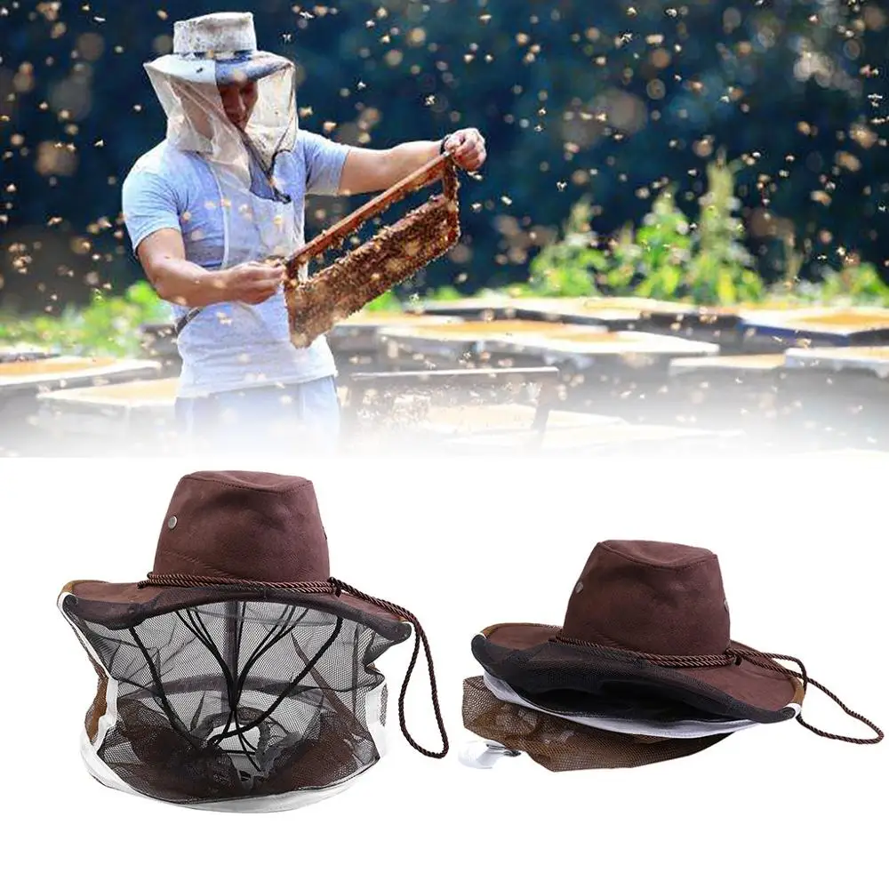 Anti Bee Face Mask jean fabric nylon net yarn Hat Beekeeping Protector Cap Beekeeper Fly Insect Net Cowboy comfortable design CD | Дом и сад