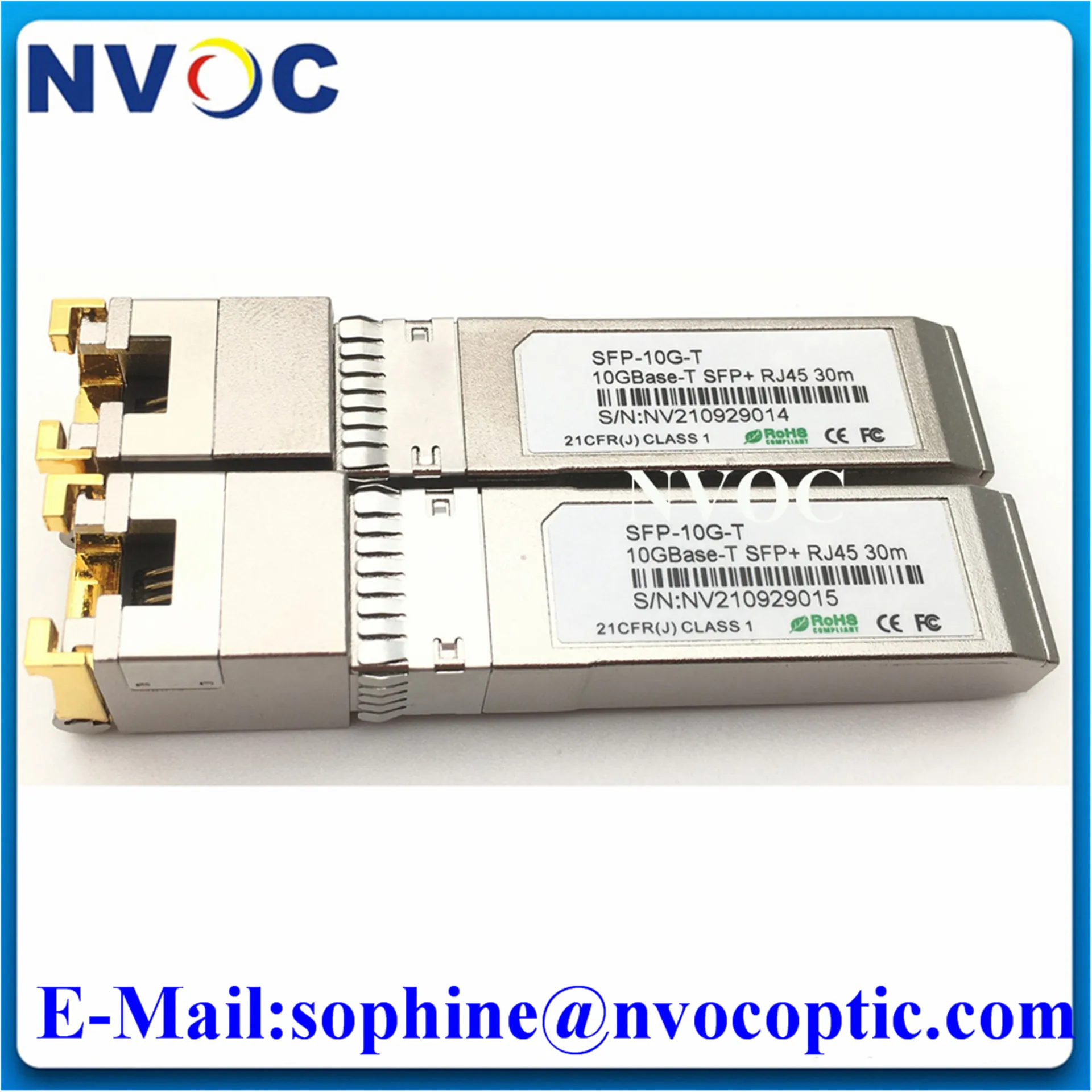 

2pcs 10G RJ45 Copper SFP+ Module 10GBase-Tx Ethernet Fiber Optic FTTH Compatible with Cisco/Mikrotik Switch 30m