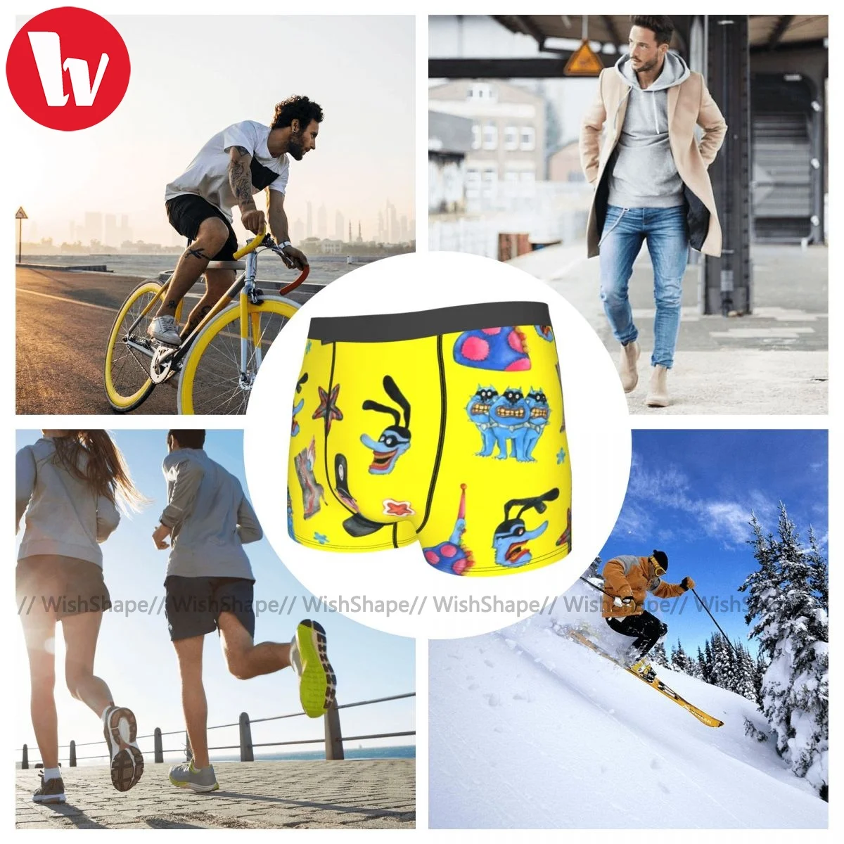 

Art Underwear Stretch Trenky Custom Trunk Polyester Sublimation Males Boxer Brief