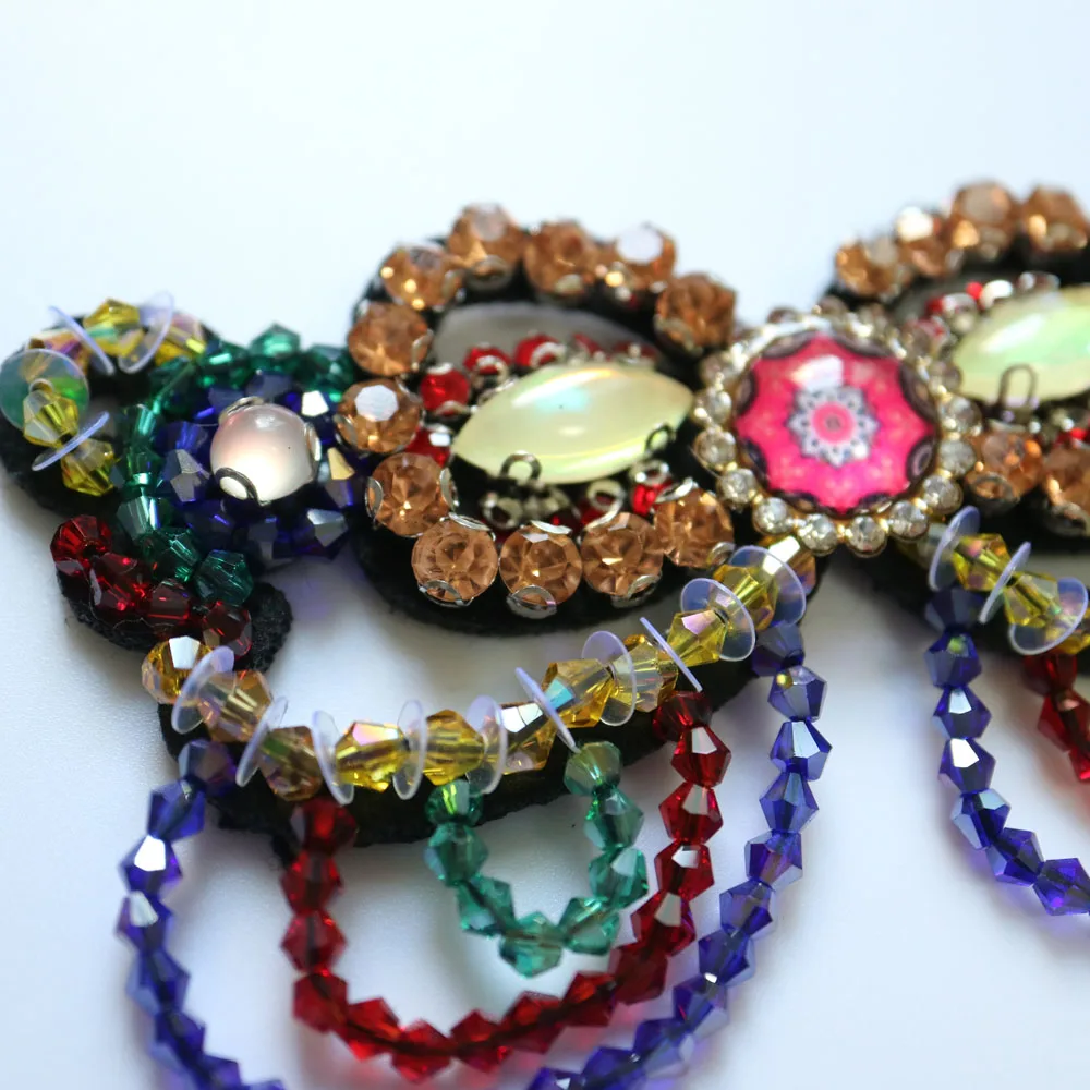 2 шт. красочные нашивки бабочки с бусинами для одежды|Заплатки| |