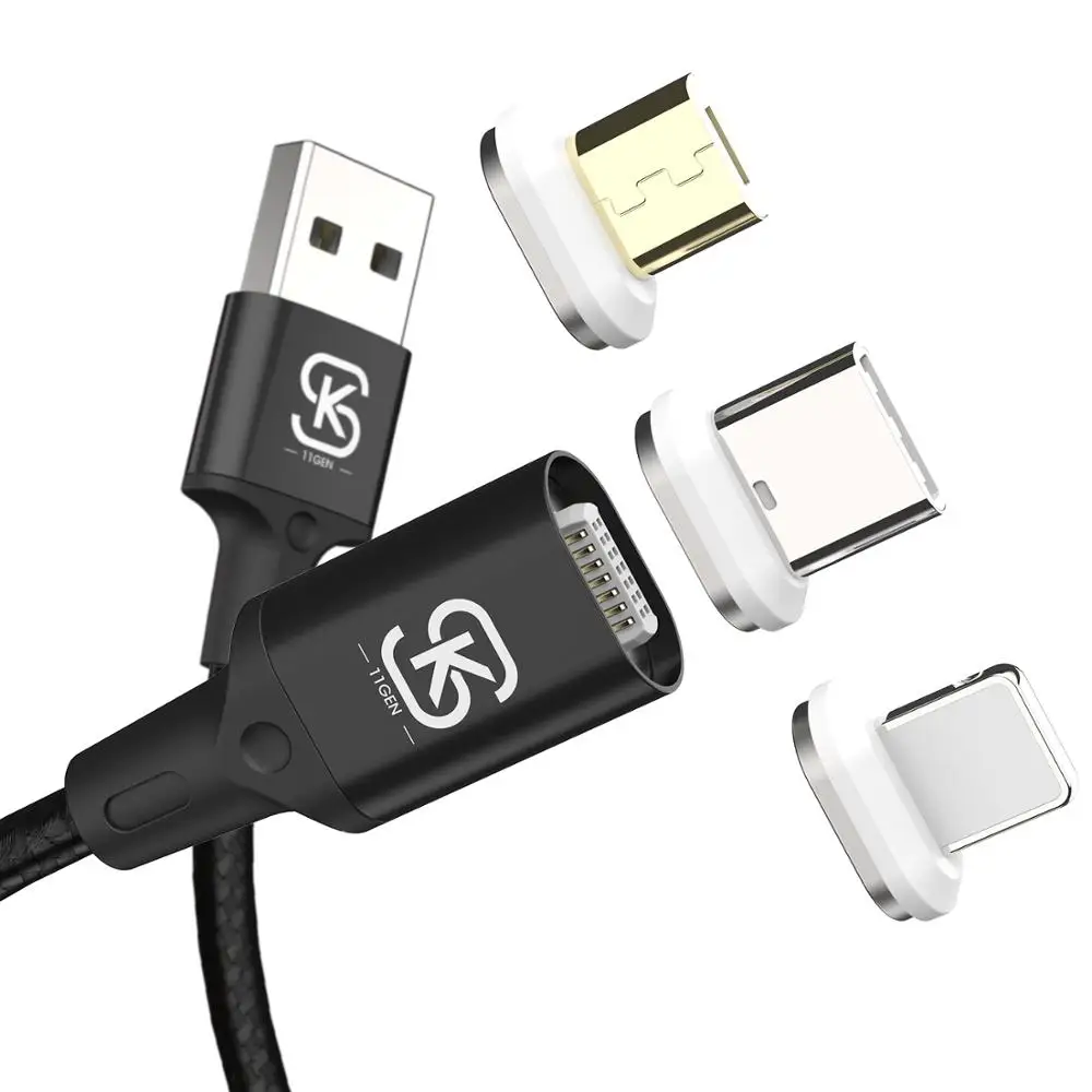 Магнитный кабель SIKAI 3A 2 4 А для Iphone 11X8 6 plus micro USB Сверхбыстрый зарядный Android